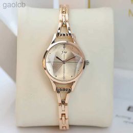 Relógios de pulso de luxo pulseira relógio para mulheres elegante rosa ouro senhoras relógios de pulso strass simples moda feminina quartzo relogio feminino 24319