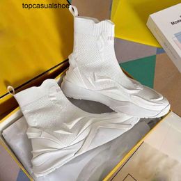 Fendig Sneaker Flow Top-quality Top Men Luxury Shoes Designer Mesh Sock Boots Breathable Slip On Runner Sports Trendy Outdoor Walk Athletic Shoes EU38-46