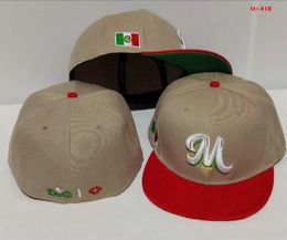 2024 Men's Baseball Mexicos Fitted Hats Classic World Series Hip Hop Sport SOX Full Closed LA NY Design Caps Chapeau 1995 Stitch Heart " Series" " Love Hustle Flowers a10