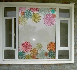 Window Stickers Colorful Bright Geometric Abstraction Glass Sticker Frosted Film Sliding Door Bathroom Balcony Decor