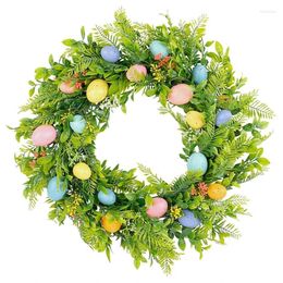 Decorative Flowers 652F Easter Eggs Wreath Unique Flower Wreaths Handcrafts Combining And Color For Spring Decorations