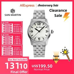 Wristwatches Mechanical Automatic Watch with San Martin 38mm YN55 Waterproof Remote Control Luminous Niche Montre 10Bar SN0022 240319