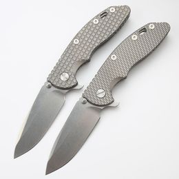 CK XM18 High End Flipper Folding Knife CPM-20CV Stone Wash Drop Point Blade TC4 Titanium Alloy Handle Ball Bearing Flipper Folder Knives with Retail Box