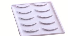 False Eyelashes 5 Pairs Bottom Lashes Pack Synthetic Hair Natural Daily Lower Reusable Clear Band B012294555