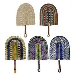Decorative Figurines Hand-Woven Straw Fan Drawing Room Wall Hanging- Decorations Summer Hand