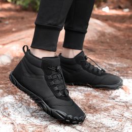 Boots Winter Warm Jogging Sneakers Women Men Rubber Running Barefoot Shoes Waterproof Nonslip Breathable for Outdoor Walking