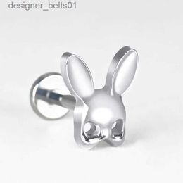 Stud F136 titanium alloy piercing ear lip rabbit mask 0.9 tooth bo puncture ornamentsC24319