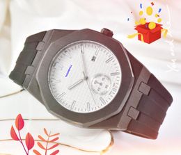 A Person Brand Mens Watches Big Size Full Functional Clock Rubber Stainless Steel Strap Fashion Quartz Waterproof Calendar business casual watch Montre de luxe