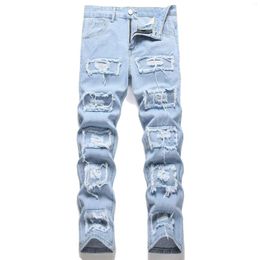 Men's Jeans 2024 Summer Distressed Mens Pants High Street Denim Trousers For Men Destroy Wash Streetwear Drop Ship