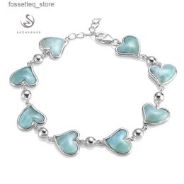 Charm Bracelets Eulonvan Larimar christmas charms 925 sterling silver bangles Elegant Style Gift for Woman Jewellery Accessories S-3798 L240319