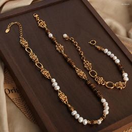 Strand Minar Delicate Stainless Steel Gold PVD Plated Natural Stone Tigereye Freshwater Pearl For Women