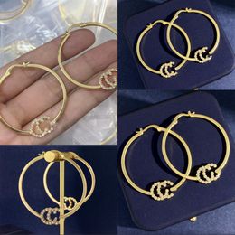 Geometric letters designer earrings famous exquisite gold plating hoop earring for woman romantic versatile Personalised earing engagement zl174 I4