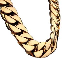 24k Necklace Chain Men Necklace Plated Chain Stainless Steel Gold Cuban Link Chain Lock Hiphop Topaz Plastic Film Wrap 2pcs 3039