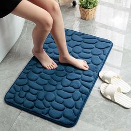 Carpets Foot Mat Non Slip Cobblestone Embossed Small Memory Foam Bathroom Thickened Absorbent Floor Home Decor