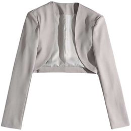 Nicho designer Instagram Spice Girl cintura pequeno terno jaqueta pequeno terno cardigan mulher Q240319
