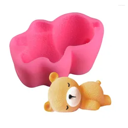 Baking Moulds 3D Sleepy Bear Jelly Candy Cake Silicone Mold UV Resin Decoration DIY Soap Jewelry Tools K642