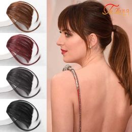 Synthetic Wigs LATANG Synthetic Air Bangs Girls Natural Bangs Hair Piece Black Brown Clip Hair Wig Black Brown Blonde Jewellery Adult 240329