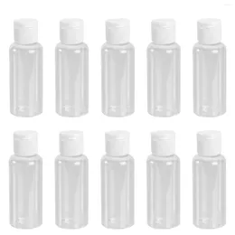 Storage Bottles 10Pcs Empty Plastic Sample Bottle Container Jar Pot Vial With Lid Perfect For Emollient Water Shower Gel Emulsion (Caps