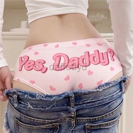 Women's Panties DeanFire Kawaii 3D Panties Women Underwear Yes Daddy Hearts Funny Print Lovely Push Up Briefs Lingerie Thong for Female 24323