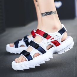 Sandals Summer Men Sandals Chunky Hook Loop Canvas Sandals Clogs Garden Shoes Outdoor Men Pool Sandals Indoor Slides Mules Beach Shoes