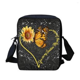 Bag Women Sunflower Print Adjustable Shoulder Strap Bags Messenger With Interior Slot Pocket Handbag Sacoche Femme