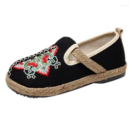 Casual Shoes Loafers Cotton National Style Collage Spring Flat Canvas Lazy Flats For Womens Moccasins Female