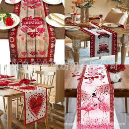 Table Cloth Tablecloth Romantic Holiday Dining Valentine's Day Sweet Decoration Supplies Flag