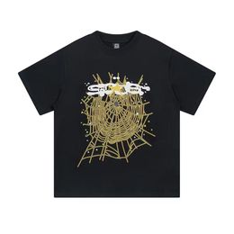 designer t shirt spider Young Thug Sp5der 555555 mens designer shirts quality foaming printing spider web pattern tshirt Fashion designer clothes tee shirt