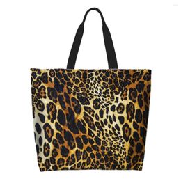 Shopping Bags Leopard Pattern Printing Handbag Reusable Foldable Bag High Quality Waterproof Large Capacity Shoulder