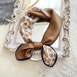 Scarves Retro French Silk 53cm Small Square Scarf Women's Summer Headband Mulberry Spring/Summer Versatile