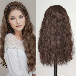 Synthetic Wigs 24 Inches Headband Wig Long Wavy Hoop Wig One Piece Synthetic Wig Beginners Friendly Daily Party Cosplay Wigs For Women 240329