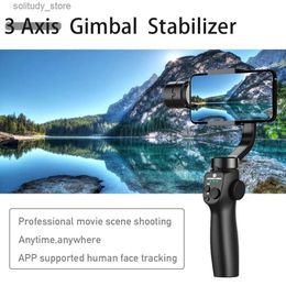Stabilisers New F10 3-axis handheld universal joint Stabiliser selfie stick mobile phone holder with adjustable vertical shooting bracket Q240319