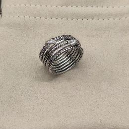 Dy Original X Diamond Ring 고품질 남성용 S925 Silver Luxurious Ring Fashion Designer Women 's Ring 011