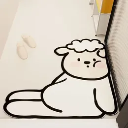 Carpets Cartoon Style Wall Leaning Small Animal Bathroom Absorbent Mat Household Washbasin Anti Slip Rug