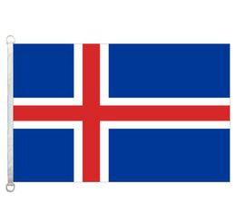 Iceland Flag Banner 3X5FT90x150cm 100 Polyester 110gsm Warp Knitted Fabric Outdoor Flag2667734