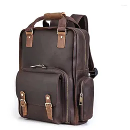Backpack Design Leather For Camera Genuine Bagpack With Removable Outdoor Travel Men