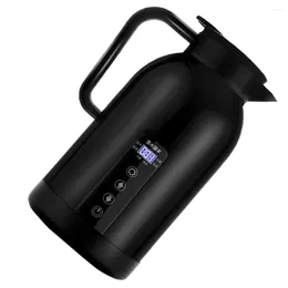 Water Bottles Car Portable Kettle 1300ML Boiling Cup 12V/24V Temperature Control LCD Display 304 Stainless Steel For Tea Coffee Milk