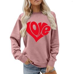 Womens Hoodies Casual Fashion ValentineS Day Printing Long Sleeve O-Neck Pullover Top Blouse Y2k Women Sweatshirt Streetwear