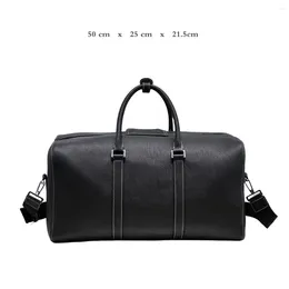 Duffel Bags Men's Travel Bag Shoulder Genuine Leather Casual Hand Luggage Messenger Crossbody High Capacity For 18 Inch Laptop