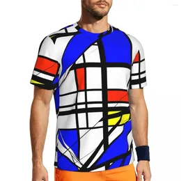 Men's T Shirts De Stijl Version Sports Shirt Summer Colorful Print Y2K Basic T-Shirts Harajuku Tee For Man Graphic Clothes Plus Size
