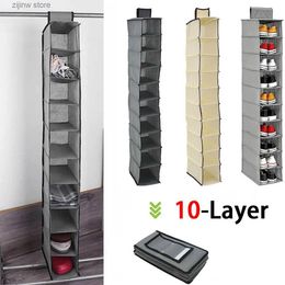 Storage Holders Racks Hanger bag 10 layer storage drawer box shelf Organiser hanger Organiser wardrobe door sun drying Organiser hot bag Y240319