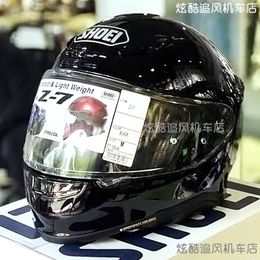 Full Face shoei Z7 GLOSSY BLACK Motorcycle Helmet anti-fog visor Man Riding Car motocross racing motorbike helmet