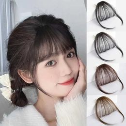 Synthetic Wigs Bangs French Style Air Bangs Wig Clip Hairstyle Tool Hair Clip Synthetic Hair False Tassel Wig Womens Hair Clip Bangs 240329