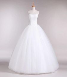 Lace Tulle Ball Gown Wedding Dresses with sweetheart Neckline 2019 Simple Wedding Gown Lace Up Bridal Dress White Ivory9964359