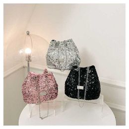 Top Shoulder Bags Dinner Bag Summer designer handbags tote Sequin Decorative Bucket Fashion One Underarm Womens 240311