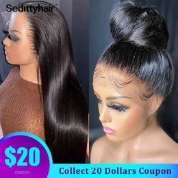 Synthetic Wigs 44 46 48 Inch Straight Human Hair Wigs 13x4 HD Lace Frontal Wig for Black Women 250 Density 360 Full Lace Wig Pre Plucked Hair 240328 240327