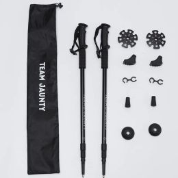 Sticks Outdoor Hiking and Mountain Climbing with Three Sections of Lightweight Telescopic Outer Lock Carbon and Aluminium Hiking Stick