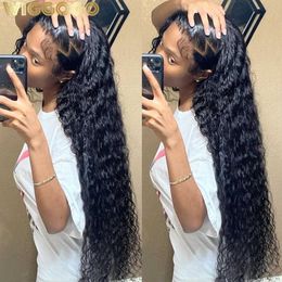 Synthetic Wigs Lace Wigs Wiggogo 250 Density 13x4 13X6 Hd Lace Frontal Wig 30 40 Inch Curly Lace Front Human Hair Wig Glueless Wig Deep Wave Frontal Wig 240329