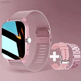 Relógios de pulso Square Smart Watch Mulheres Homens Smartwatch Touch Dial Chamada Música Smartclock para Android IOS Fitness Tracker Sport Smart-Watch 24319