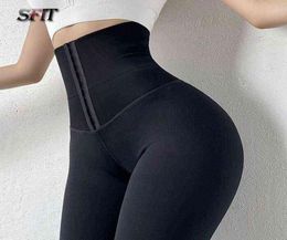 Corset Fitness Leggings Women039s Outer Wear Training Gym Thick Velvet Yoga Pants Tight High Waist Elastic Tummy Control Sexy H9966872